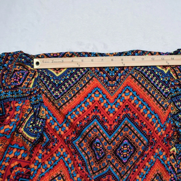 Luukse Multicolor Boho Crop Top Sz S Button Front Southwestern Tribal Dance - Picture 16 of 16